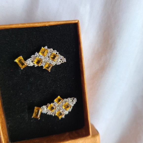 handmade Jewelry - .925 sterling golden citrine earrings